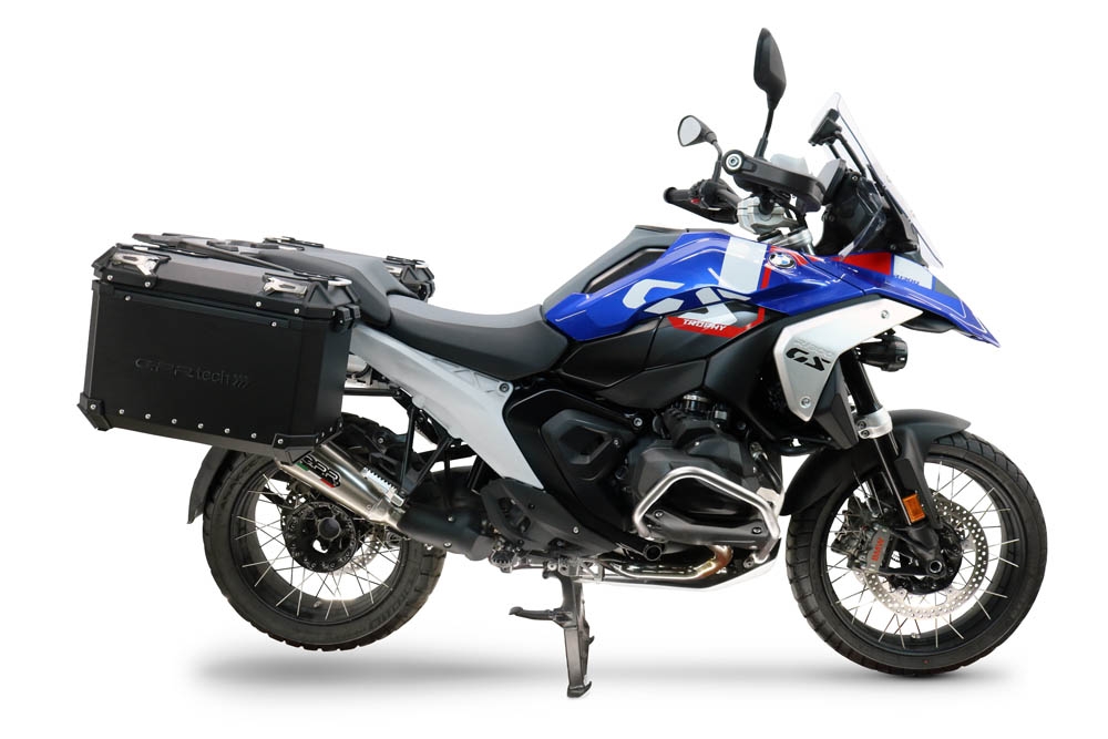 GPR TECH compatible with  Bmw R 1300 GS Adventure 2024/2026 Paire de valises latérales en aluminium avec couleur noire avec support de valise spécifique Capacité 38 LT. + 38 LT.