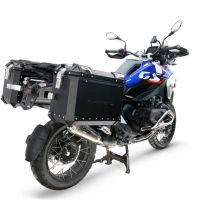 GPR TECH compatible with  Bmw R 1300 GS Adventure 2024/2026 Paire de valises latérales en aluminium avec couleur noire avec support de valise spécifique Capacité 38 LT. + 38 LT.