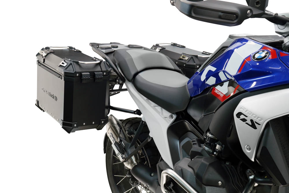 GPR TECH compatible with  Bmw R 1300 GS Adventure 2024/2026 Paire de valises latérales en aluminium avec couleur noire avec support de valise spécifique Capacité 38 LT. + 38 LT.