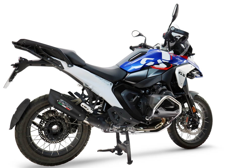 GPR pot echappement compatible avec  Bmw R 1300 GS 2024-2026, GP-Revo Black Titanium, Échappement légal, homologué,silencieux avec db killer amovible et tuyau de liaison spécifique 