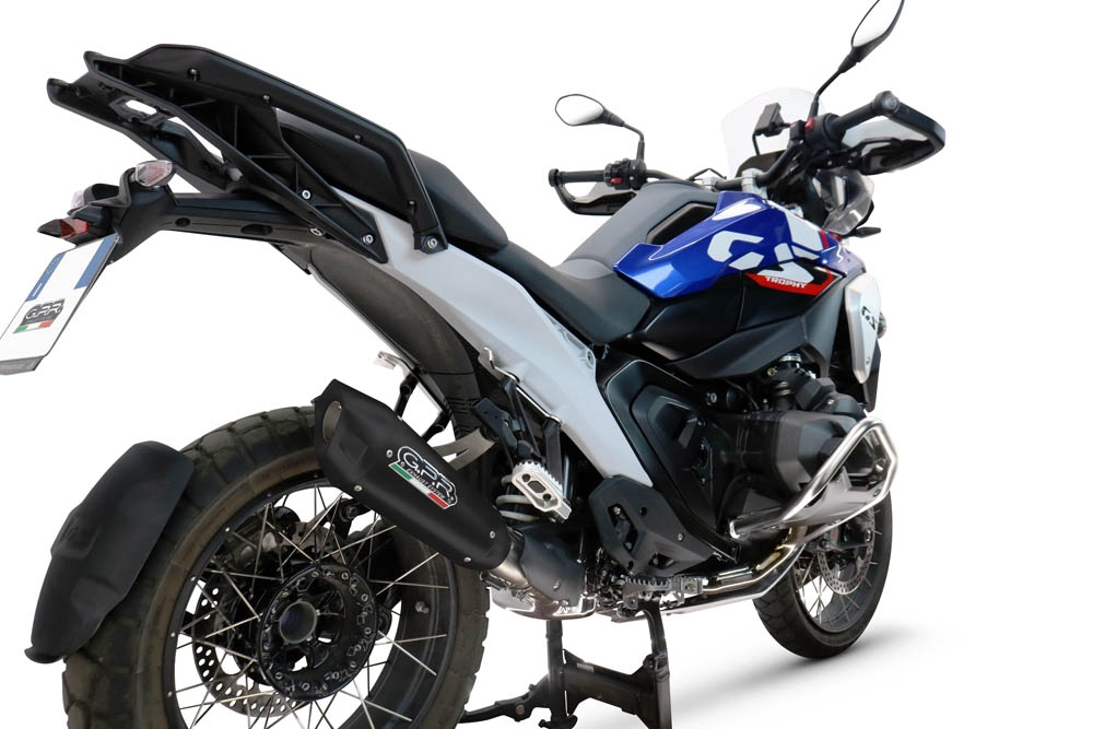 GPR pot echappement compatible avec  Bmw R 1300 GS 2024-2026, GP-Revo Black Titanium, Échappement légal, homologué,silencieux avec db killer amovible et tuyau de liaison spécifique 