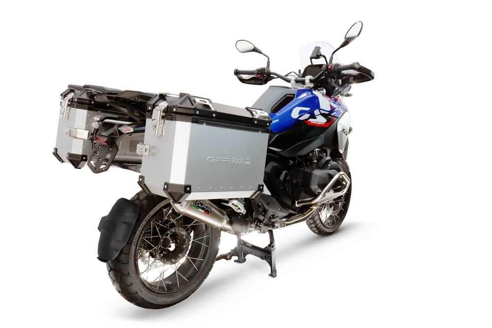 GPR TECH compatible with  Bmw R 1300 GS 2024/2026 Paire de valises latérales en aluminium avec couleur argent avec support de valise spécifique Capacité 38 LT. + 38 LT.