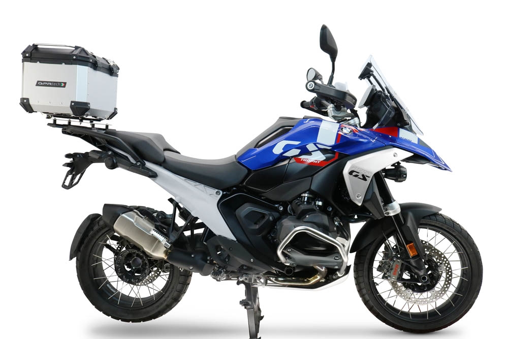 Top case GPR TECH compatible with  Bmw R 1300 GS 2024/2026 Top Case Alpitech en aluminium, couleur argent avec plaque spécifique pour porte-bagages arrière Capacité Litres 35