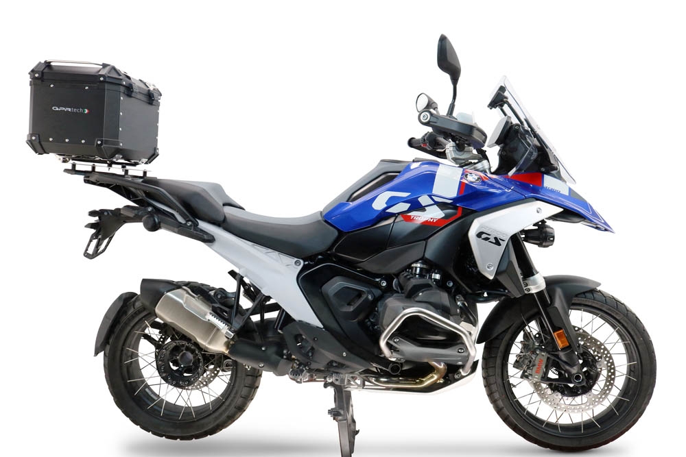 Top case GPR TECH compatible with  Bmw R 1300 GS 2024/2026 Top Case Alpitech en aluminium, couleur argent avec plaque spécifique pour porte-bagages arrière Capacité Litres 35