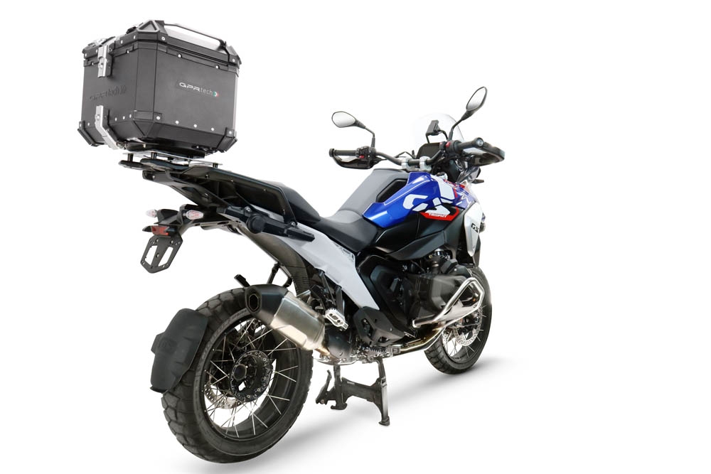 Top case GPR TECH compatible with  Bmw R 1300 GS 2024/2026 Top Case Alpitech en aluminium, couleur argent avec plaque spécifique pour porte-bagages arrière Capacité Litres 35