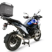 Top case GPR TECH compatible with  Bmw R 1300 GS 2024/2026 Top Case Alpitech en aluminium, couleur argent avec plaque spécifique pour porte-bagages arrière Capacité Litres 35