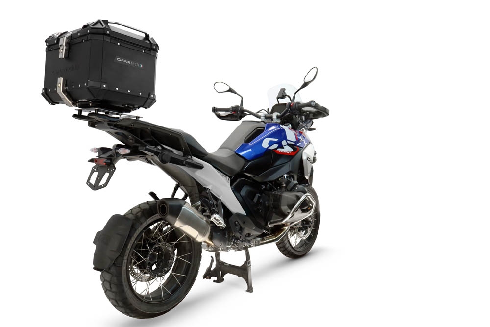 Top case GPR TECH compatible with  Bmw R 1300 GS 2024/2026 Top Case Alpitech en aluminium, couleur argent avec plaque spécifique pour porte-bagages arrière Capacité Litres 45