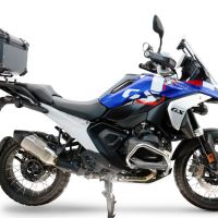 Top case GPR TECH compatible with  Bmw R 1300 GS 2024/2026 Top Case Alpitech en aluminium, couleur argent avec plaque spécifique pour porte-bagages arrière Capacité Litres 55