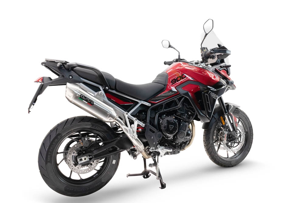 Pot echappement compatible avec Triumph Tiger 900 GT / Pro / Rally Pro 2024-2025, Furore-X Acciaio Inox, Échappement légal, homologué,silencieux avec db killer amovible et tuyau de liaison spécifique 