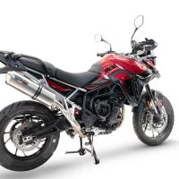 Pot echappement compatible avec Triumph Tiger 900 GT / Pro / Rally Pro 2024-2025, Satinox , Échappement légal, homologué,silencieux avec db killer amovible et tuyau de liaison spécifique 
