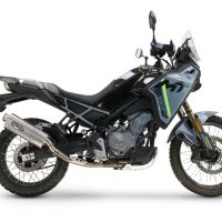 GPR pot echappement compatible avec  Cf Moto 450 MT 2024-2025, Dune Triovale Titanio, Échappement légal, homologué,silencieux avec db killer amovible et tuyau de liaison spécifique 