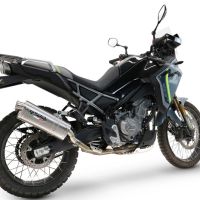 GPR pot echappement compatible avec  Cf Moto 450 MT 2024-2025, Dune Triovale Titanio, Échappement légal, homologué,silencieux avec db killer amovible et tuyau de liaison spécifique 