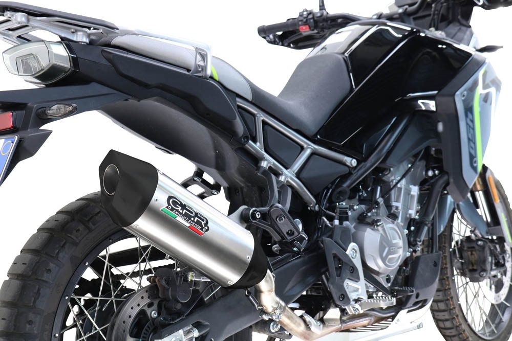 GPR pot echappement compatible avec  Cf Moto 450 MT 2024-2025, Furore-X Titanio, Échappement légal, homologué,silencieux avec db killer amovible et tuyau de liaison spécifique 