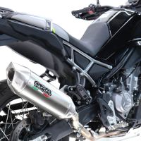 GPR pot echappement compatible avec  Cf Moto 450 MT 2024-2025, Furore-X Acciaio Inox, Échappement légal, homologué,silencieux avec db killer amovible et tuyau de liaison spécifique 