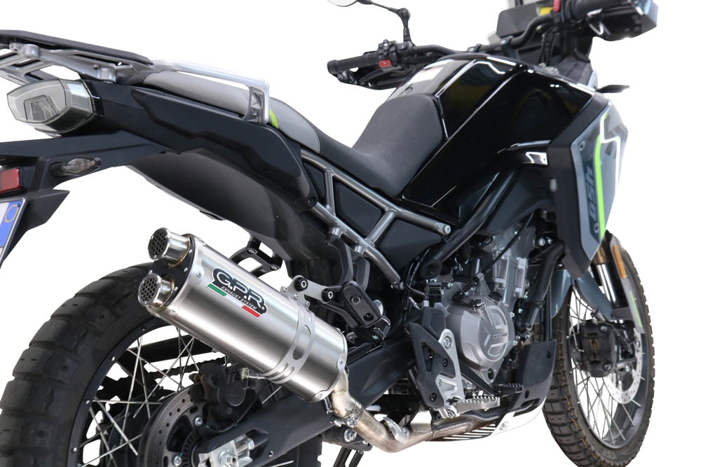 GPR pot echappement compatible avec  Cf Moto 450 MT 2024-2025, Dual Inox, Pot echappement racing,silencieux avec db killer et des tuyaux de liaison sans homologation 