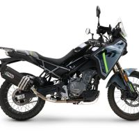 GPR pot echappement compatible avec  Cf Moto 450 MT 2024-2025, Hyper Sonic Black Titanium, Pot d'échappement complet racing, compris de collecteur et db killer amovible, sans homologation 