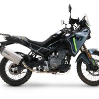 GPR pot echappement compatible avec  Cf Moto 450 MT 2024-2025, Hyper Sonic Titanium, Pot d'échappement complet racing, compris de collecteur et db killer amovible, sans homologation 