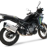 GPR pot echappement compatible avec  Cf Moto 450 MT 2024-2025, Hyper Sonic Titanium, Pot d'échappement complet racing, compris de collecteur et db killer amovible, sans homologation 