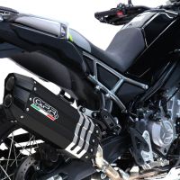 GPR pot echappement compatible avec  Cf Moto 450 MT 2024-2025, Hyper Sonic Black Titanium, Pot d'échappement complet racing, compris de collecteur et db killer amovible, sans homologation 