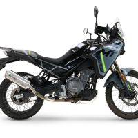 GPR pot echappement compatible avec  Cf Moto 450 MT 2024-2025, Satinox , Échappement légal, homologué,silencieux avec db killer amovible et tuyau de liaison spécifique 