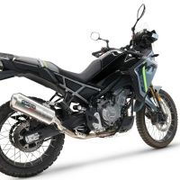 GPR pot echappement compatible avec  Cf Moto 450 MT 2024-2025, Satinox , Échappement légal, homologué,silencieux avec db killer amovible et tuyau de liaison spécifique 