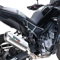 GPR pot echappement compatible avec  Cf Moto 450 MT 2024-2025, Satinox , Échappement légal, homologué,silencieux avec db killer amovible et tuyau de liaison spécifique 