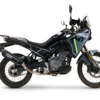 GPR pot echappement compatible avec  Cf Moto 450 MT 2024-2025, Furore-X Titanio Nero, Échappement légal, homologué,silencieux avec db killer amovible et tuyau de liaison spécifique 