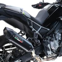 GPR pot echappement compatible avec  Cf Moto 450 MT 2024-2025, Furore-X Titanio Nero, Échappement légal, homologué,silencieux avec db killer amovible et tuyau de liaison spécifique 