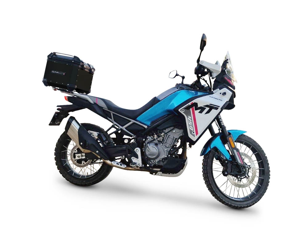 Top case en aluminium, couleur noire avec plaque spécifique incluse Top-case GPR TECH compatible avec  Cf Moto 450MT 2023/2025