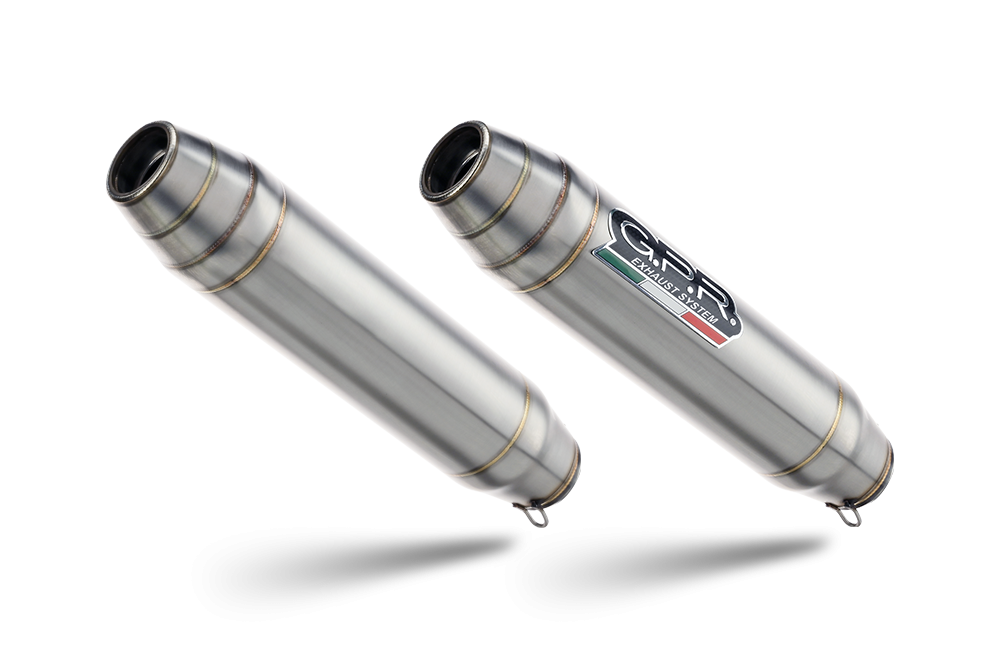 Pot echappement compatible avec Aprilia Dorsoduro 750 2008-2016, Deeptone Inox, Double pot échappement racing, avec les tuyaux de liaison, article sans homologation 