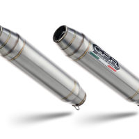 Pot echappement compatible avec Aprilia Dorsoduro 750 2008-2016, Deeptone Inox, Double pot échappement racing, avec les tuyaux de liaison, article sans homologation 