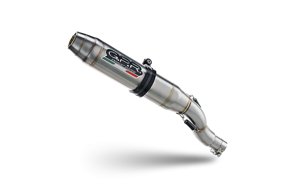 Pot echappement compatible avec Yamaha Yzf-R 125 2021-2025, Deeptone Inox, Pot d'échappement complet racing, compris de collecteur et db killer amovible, sans homologation 