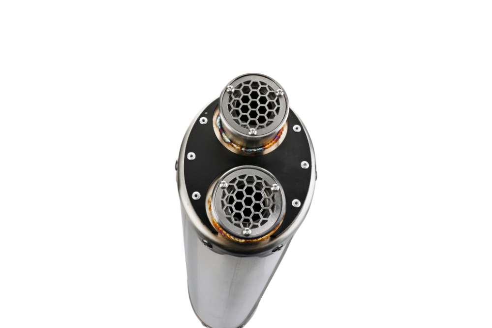 Pot echappement compatible avec Bmw R 1250 R -Rs 2021-2024, Dual Inox, Échappement légal, homologué,silencieux avec db killer amovible et tuyau de liaison spécifique 