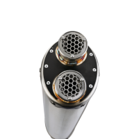 Pot echappement compatible avec Bmw R 1250 R -Rs 2021-2024, Dual Inox, Échappement légal, homologué,silencieux avec db killer amovible et tuyau de liaison spécifique 