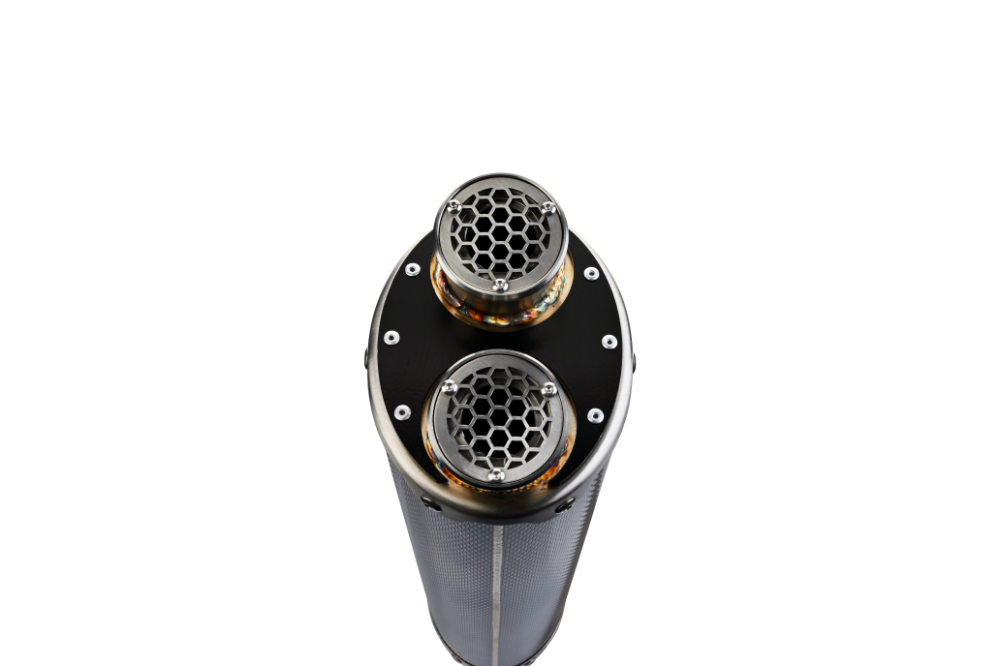 Pot echappement compatible avec Bmw G 310 R 2022-2024, Dual Poppy, Homologué et légal, système d'échappement complet avec catalyseur et db killer amovible 