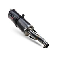Pot echappement compatible avec Bmw G 310 Gs 2017-2021, Dual Poppy, Homologué et légal, système d'échappement complet avec catalyseur et db killer amovible 