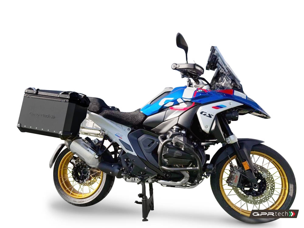GPR TECH compatible with  Bmw R 1300 GS 2023/2025 Paire de valises latérales en aluminium avec couleur noire avec support de valise spécifique Capacité 38 LT. + 38 LT.