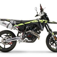 GPR pot echappement compatible avec  Fantic Motor XEF 125 2025-2026, Albus Evo4, Pot Échappement slip-on homologué, légal, avec db killer amovible, tuyau de liaison et catalyseur 