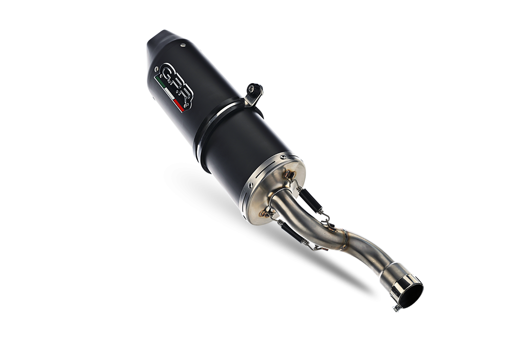 Pot echappement compatible avec Benelli Bn 125 2021-2024, Furore Evo4 Nero, Homologué et légal, système d'échappement complet avec catalyseur et db killer amovible 