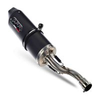 Pot echappement compatible avec Aprilia Sx 125 2018-2020, Furore Nero, Pot echappement racing,silencieux avec db killer et des tuyaux de liaison sans homologation 