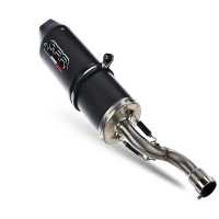 Pot echappement compatible avec Benelli Bn 125 2021-2024, Furore Evo4 Nero, Homologué et légal, système d'échappement complet avec catalyseur et db killer amovible 