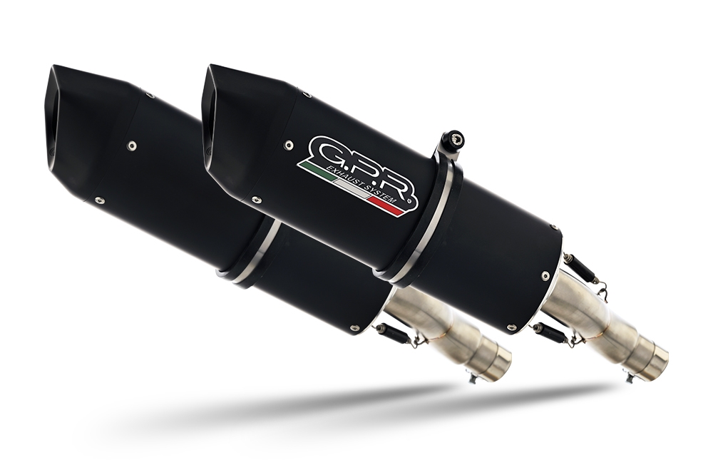 Pot echappement compatible avec Aprilia Rsv 1000 R Factory 2006-2010, Furore Nero, Paire de pot d'échappement homologuées, livrées avec db killer amovible et raccords spécifiques 