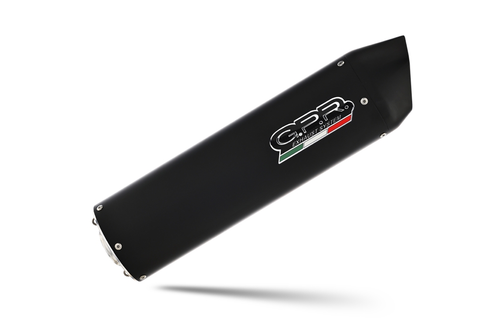 Pot echappement compatible avec Aprilia Mana 850 Gt 2007-2016, Furore Nero, Pot échappement homologué et légal, silencieux avec mi-collecteur y db killer amovible 