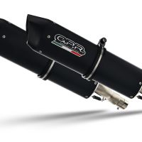 GPR pot echappement compatible avec  Honda Varadero 1000 1999-2011, Furore Nero, Paire de pot d'échappement homologuées, livrées avec db killer amovible, catalyseurs et raccords spécifiques 