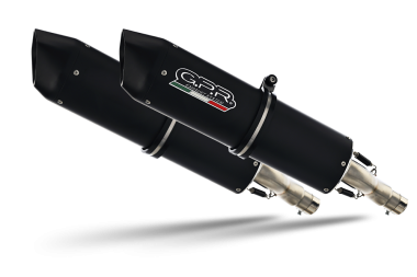 Pot echappement compatible avec Ktm Lc4 640 2005-2006, Furore Nero, Paire de pot d'échappement homologuées, livrées avec db killer amovible et raccords spécifiques 