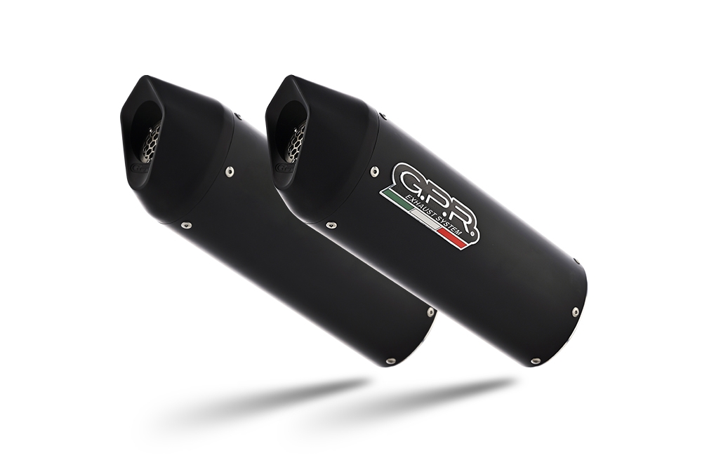 Pot echappement compatible avec Triumph Speed Triple 1050 R - S 2016-2020, Furore Evo4 Nero, Paire de pot d'échappement homologuées, livrées avec db killer amovible et raccords spécifiques 