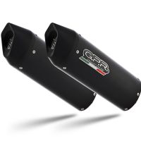 Pot echappement compatible avec Triumph Speed Triple 1050 R - S 2016-2020, Furore Evo4 Nero, Paire de pot d'échappement homologuées, livrées avec db killer amovible et raccords spécifiques 