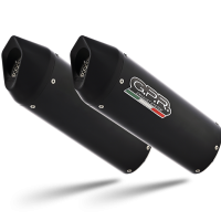 Pot echappement compatible avec Bmw K 1600 Gtl 2021-2025, Furore Evo4 Nero, Paire de pot d'échappement homologuées, livrées avec db killer amovible et raccords spécifiques 