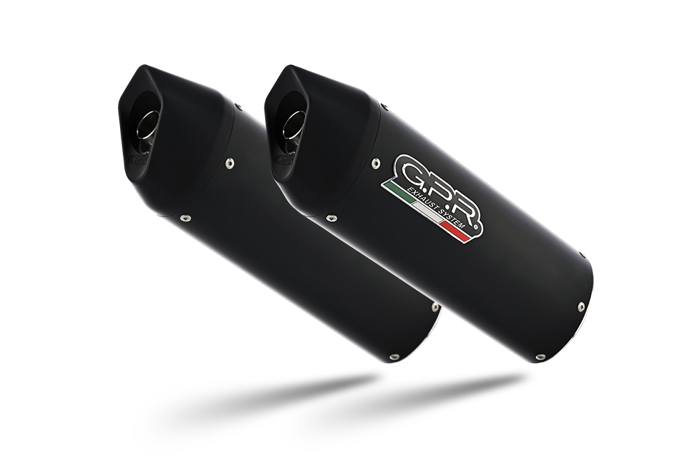 Pot echappement compatible avec Honda Crf 250 R 2006-2009, Furore Nero, Paire de pot d'échappement homologuées, livrées avec db killer amovible et raccords spécifiques 