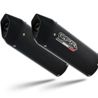 Pot echappement compatible avec Honda Crf 250 R 2006-2009, Furore Nero, Paire de pot d'échappement homologuées, livrées avec db killer amovible et raccords spécifiques 